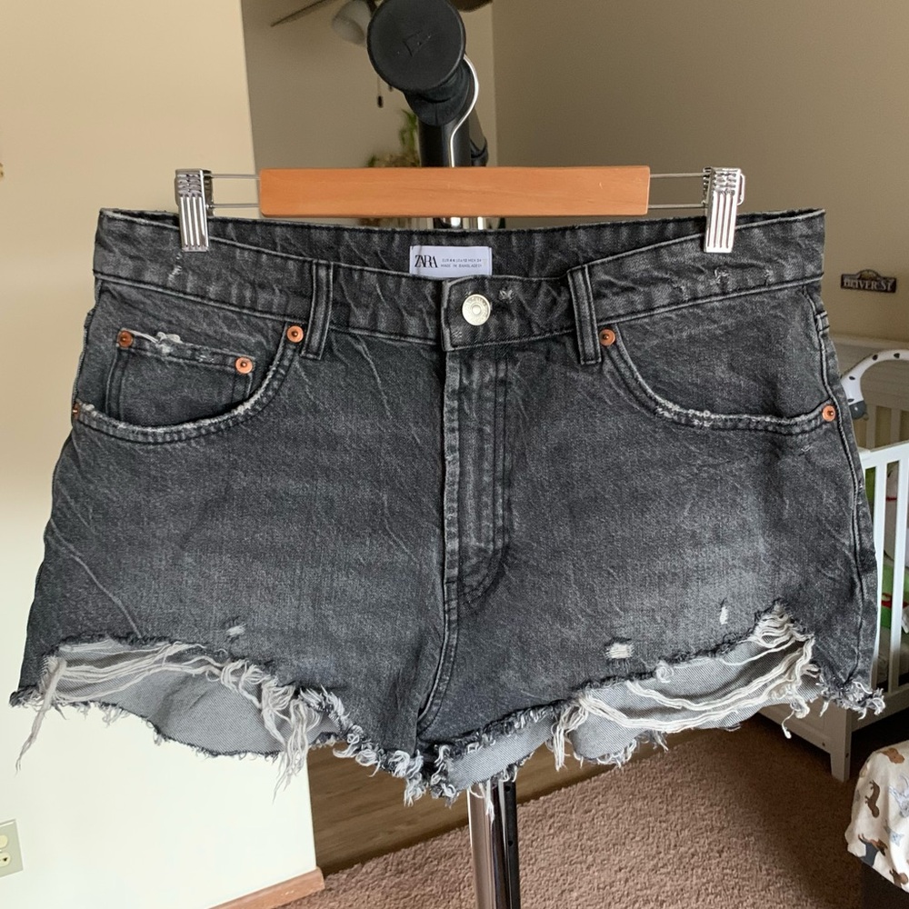 Zara Jean Shorts Black Denim 12